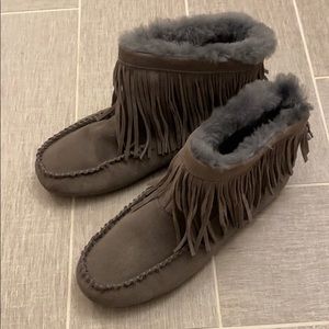 EMU Cayote Suede and Sheepskin Booties